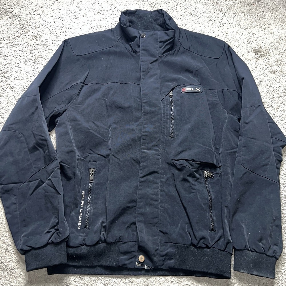 Ralph Lauren RLX Men's McKinley Jacket Utility Bomber Coat Black Full Zip Size M
